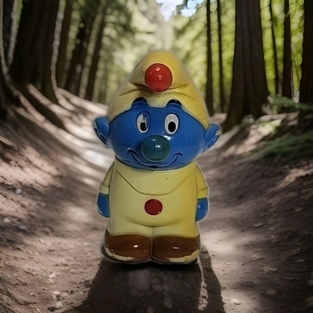 Vintage 1982 ILLCO Peyo Musical Walking Smurf Toy Mary Had A Little Lamb - Read